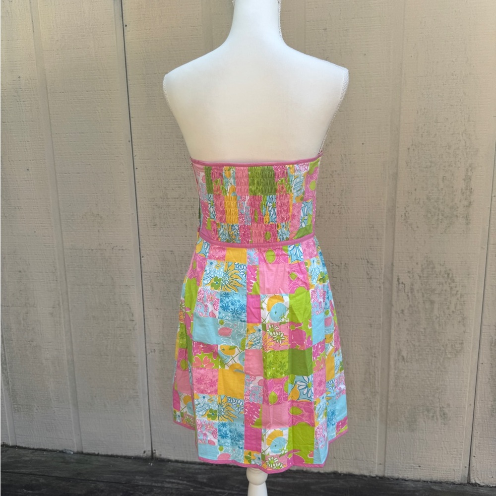 Lilly Pulitzer Vintage Strapless Patchwork Dress … - image 6